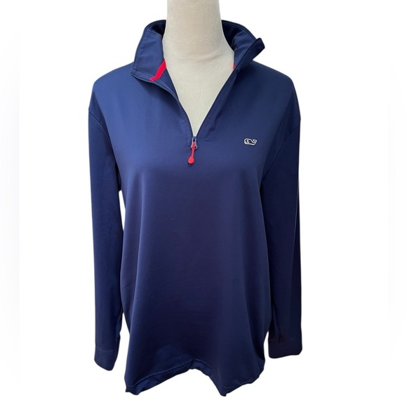 Vineyard Vines Navy Blue 1/4 zip Men’s Medium Performance Shirt Pullover - Picture 1 of 7